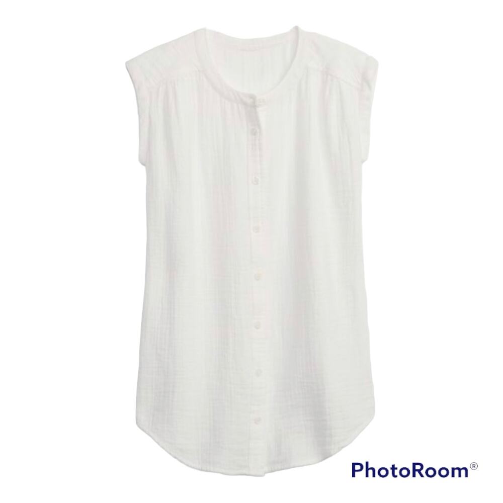 NWT Gap Kids Crinkle Gauze Sleeveless Tunic Dress Cream White (M 8)